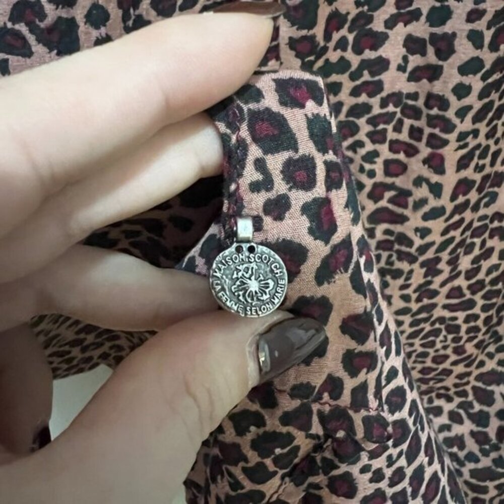Maison Scotch Createurs de Vetements Animal Print Button Front Shirt SZ 3 - Picture 7 of 8